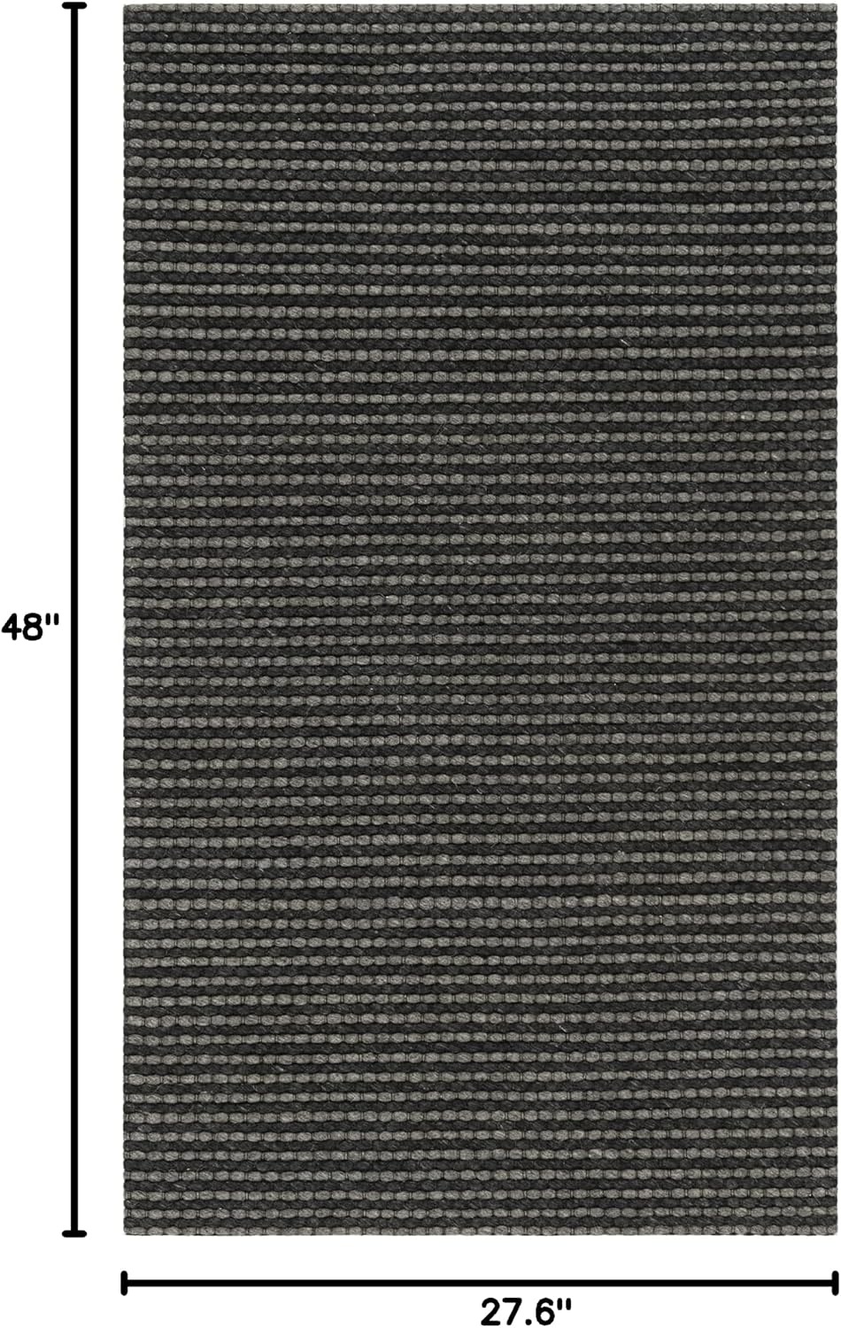 image:imageSAFAVIEH Area Rug 8x10 Natura Collection Large Ivory Handmade Wool Ideal for Living Room Bedroom Dining Space NAT801AGreyBlack