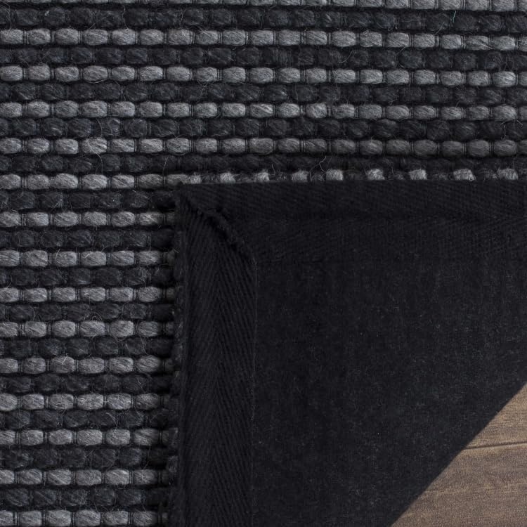 image:imageSAFAVIEH Area Rug 8x10 Natura Collection Large Ivory Handmade Wool Ideal for Living Room Bedroom Dining Space NAT801AGreyBlack