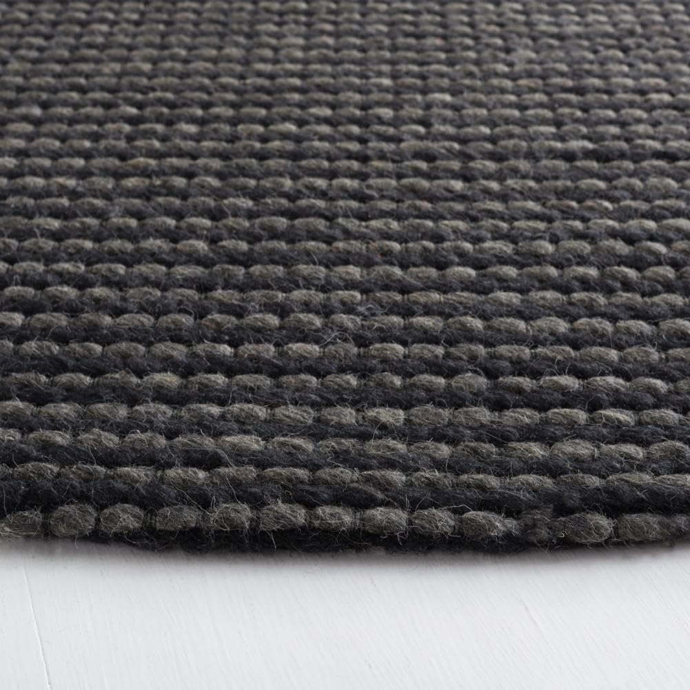 image:imageSAFAVIEH Area Rug 8x10 Natura Collection Large Ivory Handmade Wool Ideal for Living Room Bedroom Dining Space NAT801AGreyBlack