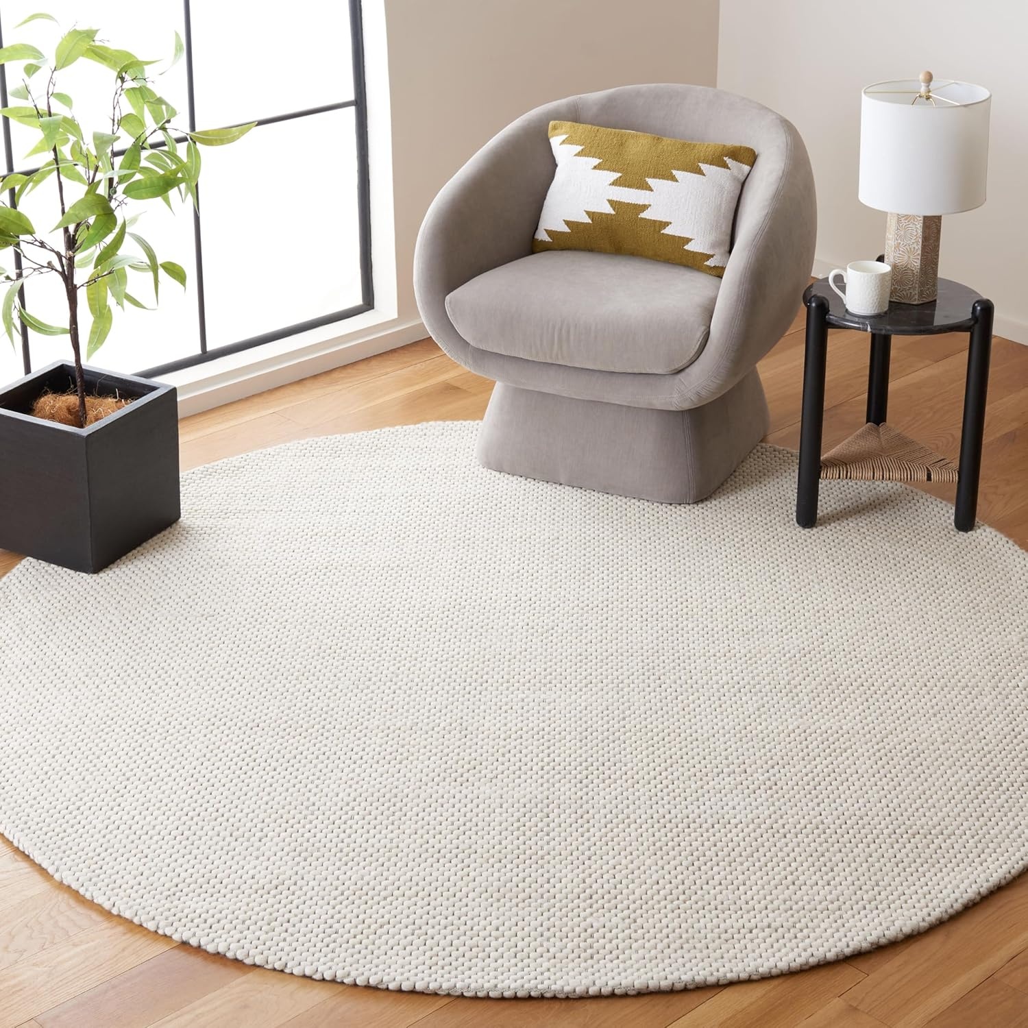image:imageSAFAVIEH Area Rug 8x10 Natura Collection Large Ivory Handmade Wool Ideal for Living Room Bedroom Dining Space NAT801AIvory