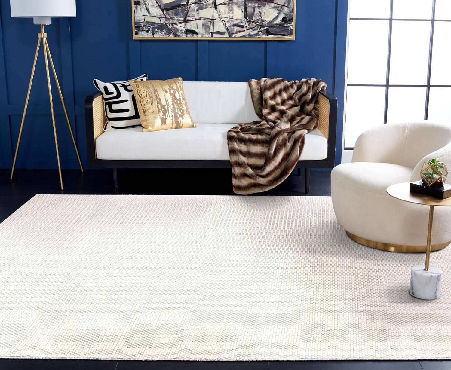 image:imageSAFAVIEH Area Rug 8x10 Natura Collection Large Ivory Handmade Wool Ideal for Living Room Bedroom Dining Space NAT801AIvory