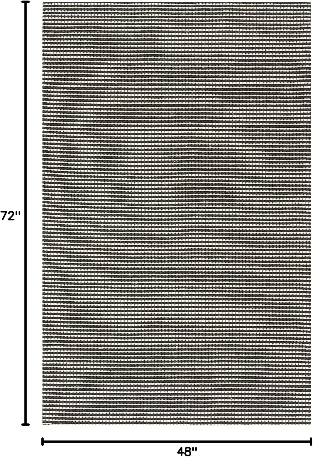 image:imageSAFAVIEH Area Rug 8x10 Natura Collection Large Ivory Handmade Wool Ideal for Living Room Bedroom Dining Space NAT801AIvoryBlack