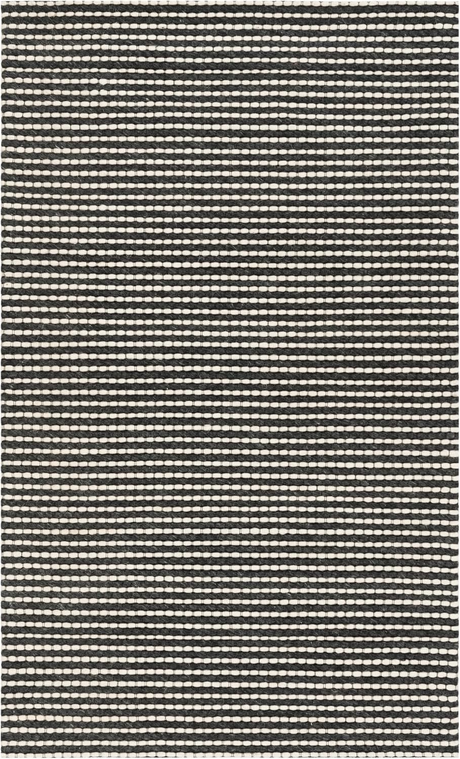 image:imageSAFAVIEH Area Rug 8x10 Natura Collection Large Ivory Handmade Wool Ideal for Living Room Bedroom Dining Space NAT801AIvoryBlack