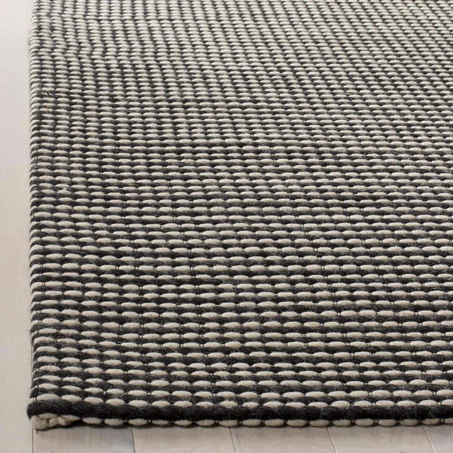 image:imageSAFAVIEH Area Rug 8x10 Natura Collection Large Ivory Handmade Wool Ideal for Living Room Bedroom Dining Space NAT801AIvoryBlack