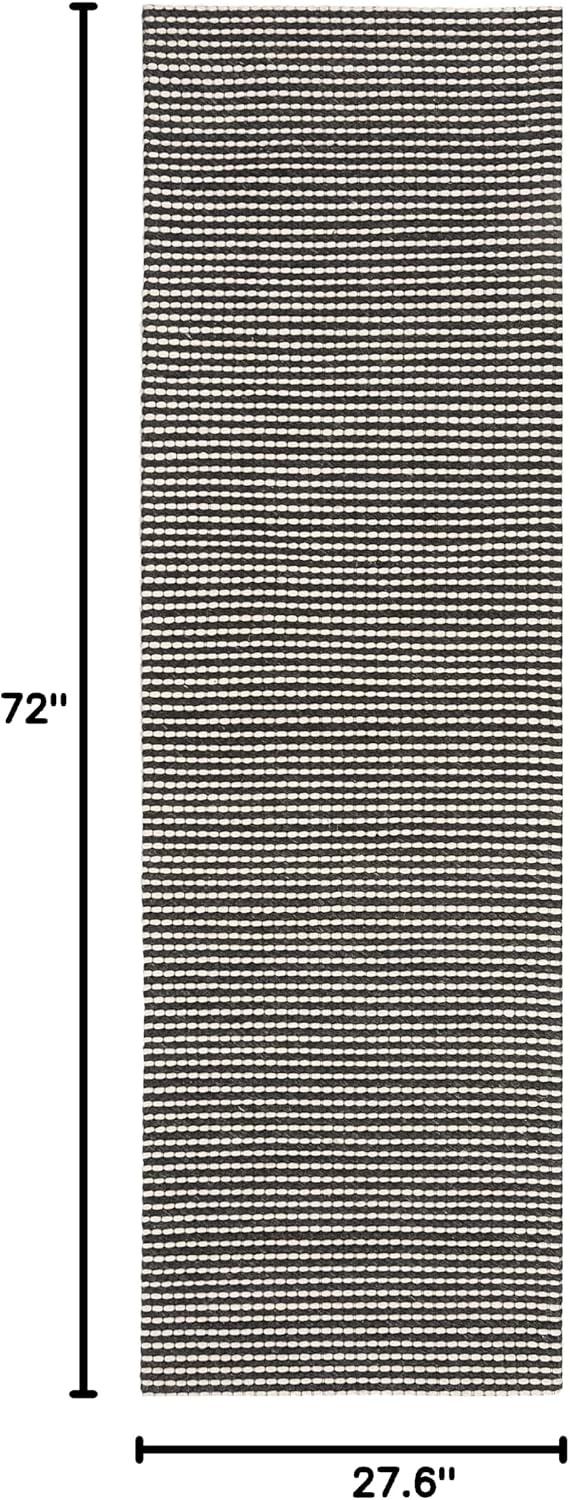 image:imageSAFAVIEH Area Rug 8x10 Natura Collection Large Ivory Handmade Wool Ideal for Living Room Bedroom Dining Space NAT801AIvoryBlack