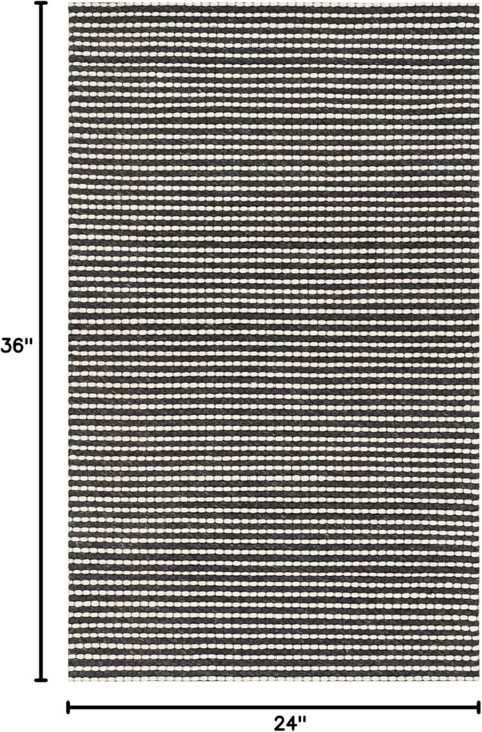 image:imageSAFAVIEH Area Rug 8x10 Natura Collection Large Ivory Handmade Wool Ideal for Living Room Bedroom Dining Space NAT801AIvoryBlack