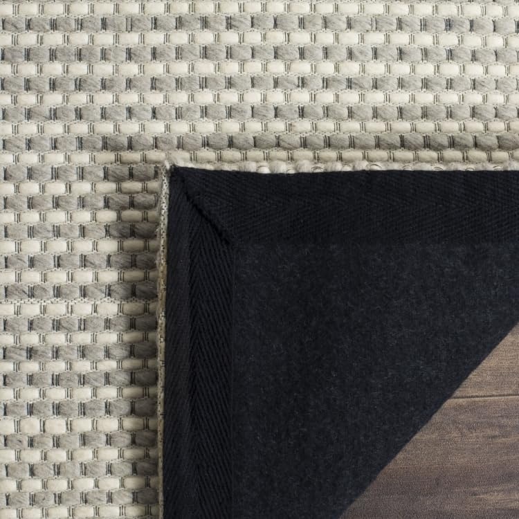 image:imageSAFAVIEH Area Rug 8x10 Natura Collection Large Ivory Handmade Wool Ideal for Living Room Bedroom Dining Space NAT801ASilverIvory
