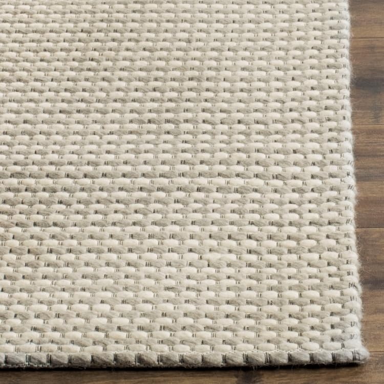 image:imageSAFAVIEH Area Rug 8x10 Natura Collection Large Ivory Handmade Wool Ideal for Living Room Bedroom Dining Space NAT801ASilverIvory