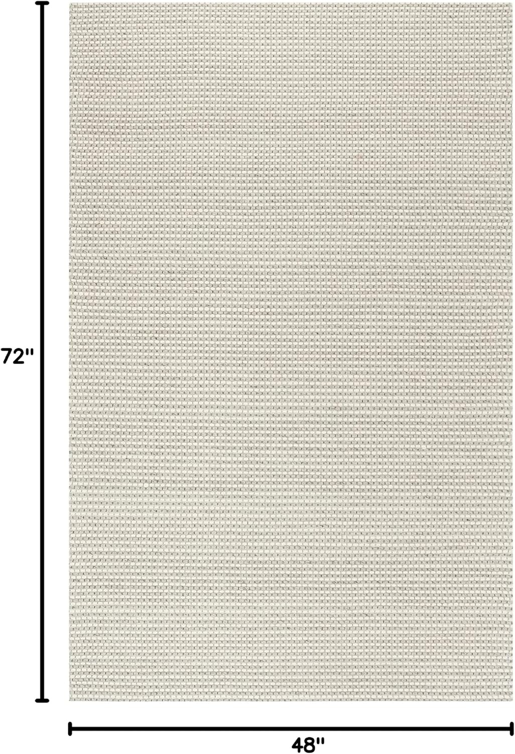 image:imageSAFAVIEH Area Rug 8x10 Natura Collection Large Ivory Handmade Wool Ideal for Living Room Bedroom Dining Space NAT801ASilverIvory