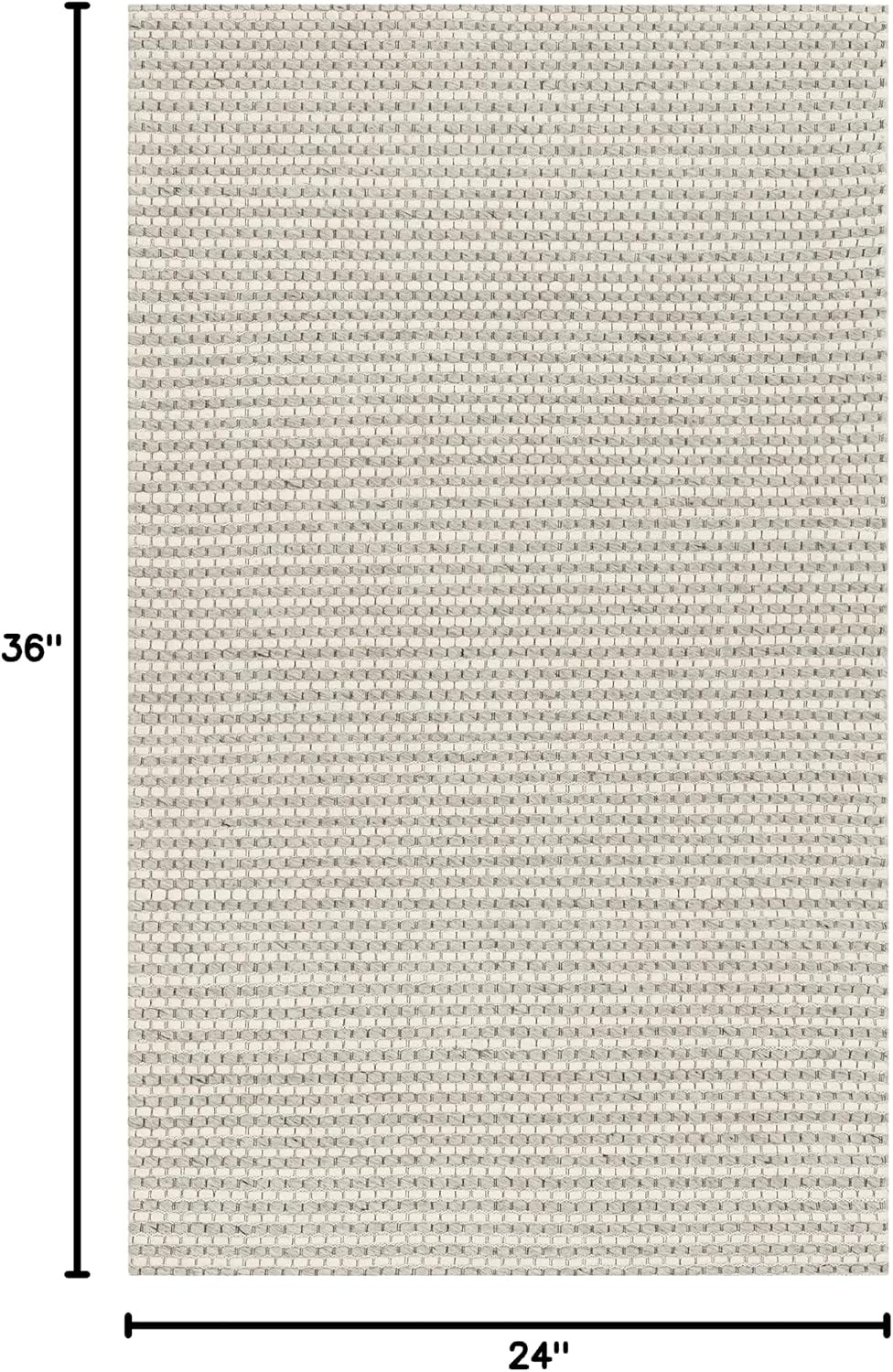 image:imageSAFAVIEH Area Rug 8x10 Natura Collection Large Ivory Handmade Wool Ideal for Living Room Bedroom Dining Space NAT801ASilverIvory