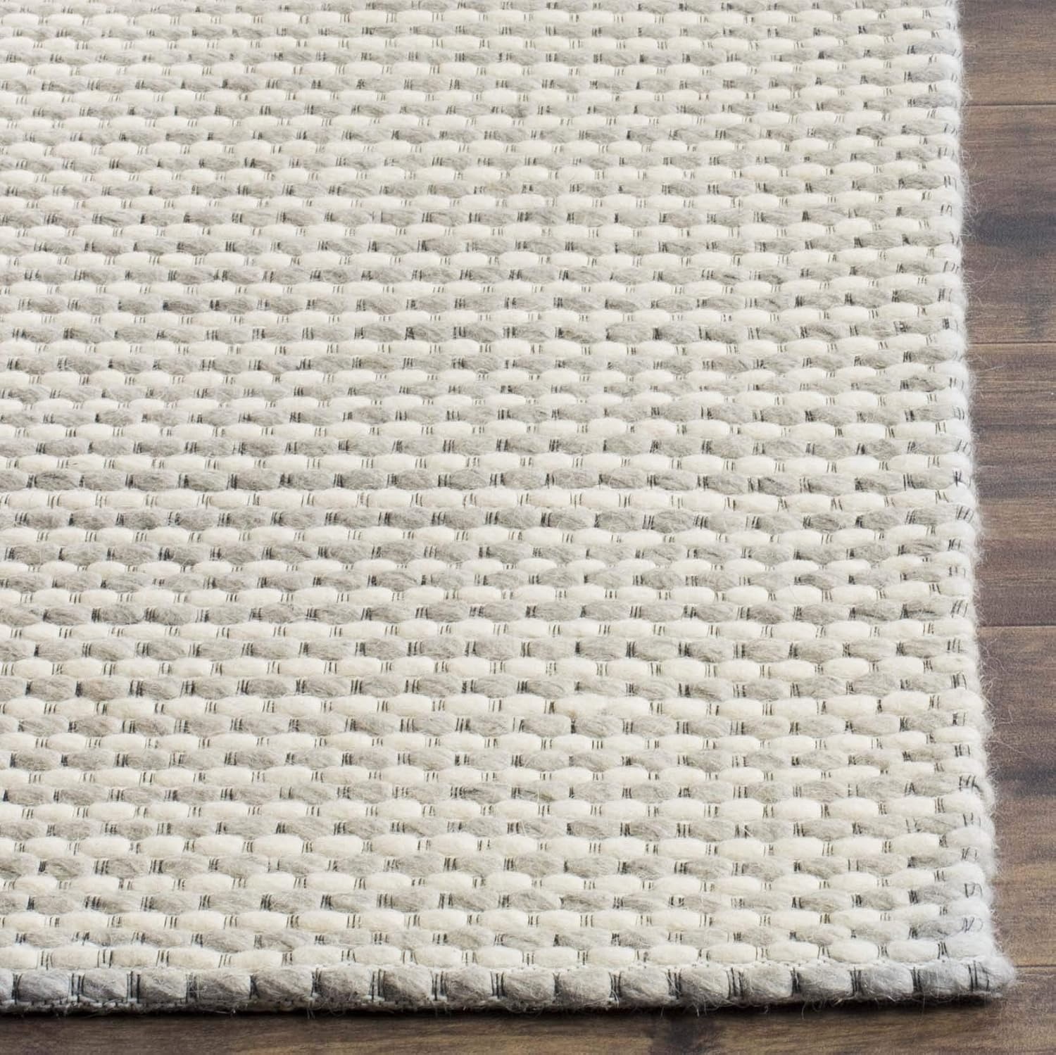 image:imageSAFAVIEH Area Rug 8x10 Natura Collection Large Ivory Handmade Wool Ideal for Living Room Bedroom Dining Space NAT801ASilverIvory
