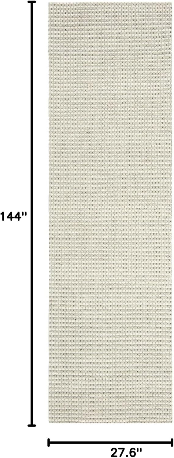 image:imageSAFAVIEH Area Rug 8x10 Natura Collection Large Ivory Handmade Wool Ideal for Living Room Bedroom Dining Space NAT801ASilverIvory