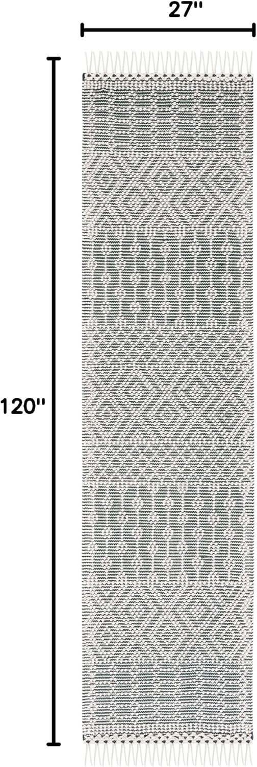 image:imageSAFAVIEH Area Rug 8x10 Natura Collection Large Ivory Handmade Wool Moroccan Boho Fringe Design Ideal for Living Room Bedroom Dining Space NAT852BGreen