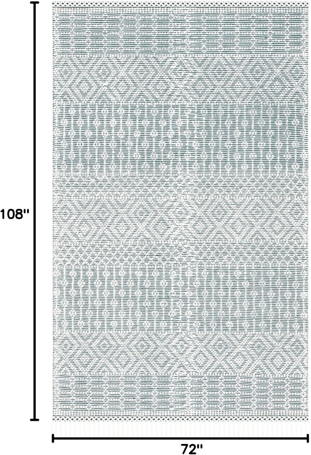 image:imageSAFAVIEH Area Rug 8x10 Natura Collection Large Ivory Handmade Wool Moroccan Boho Fringe Design Ideal for Living Room Bedroom Dining Space NAT852BGreen