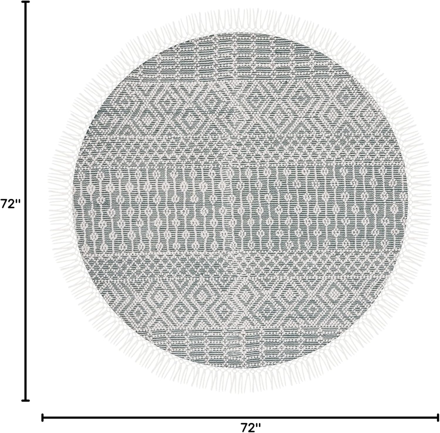 image:imageSAFAVIEH Area Rug 8x10 Natura Collection Large Ivory Handmade Wool Moroccan Boho Fringe Design Ideal for Living Room Bedroom Dining Space NAT852BGreen