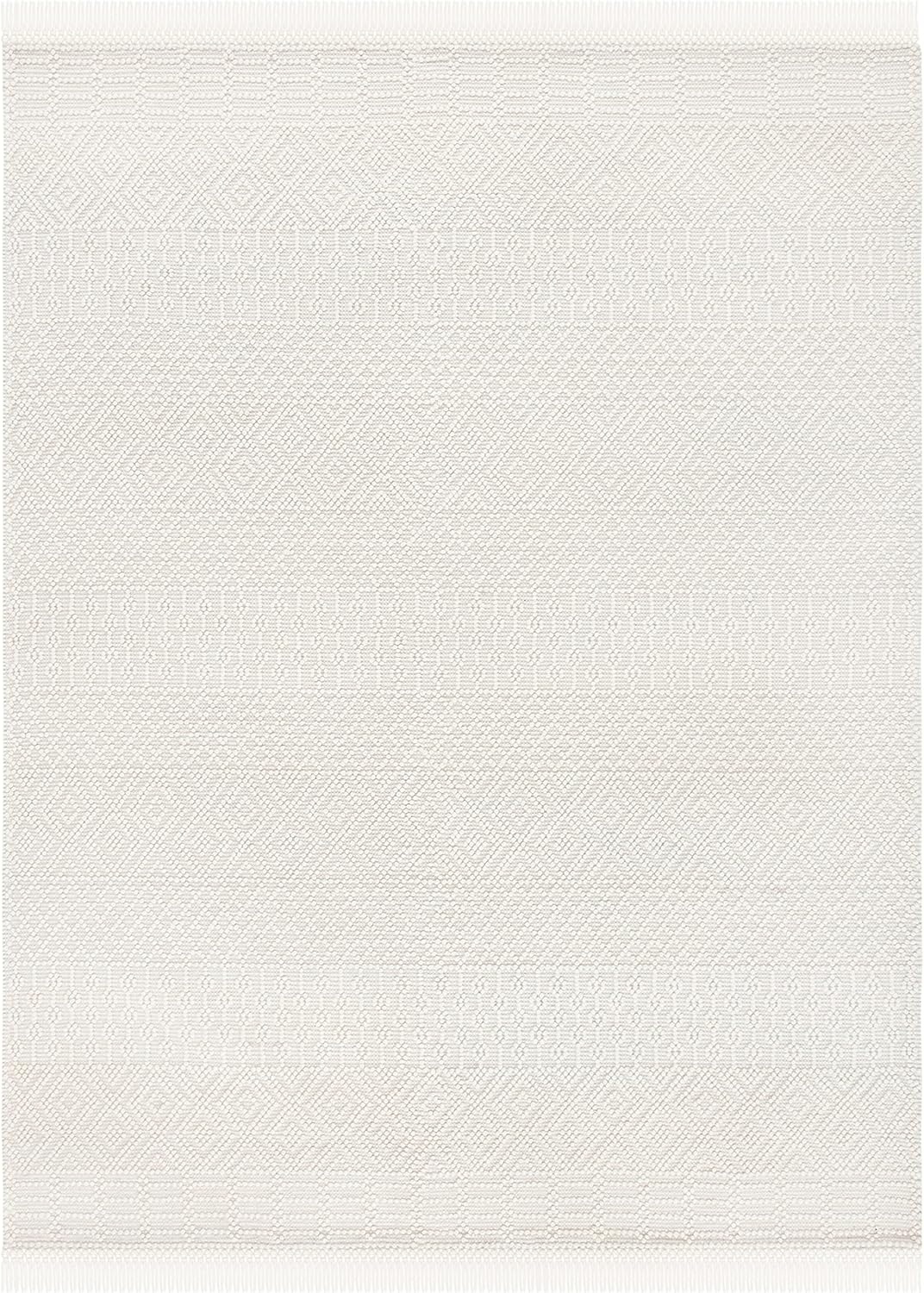 image:imageSAFAVIEH Area Rug 8x10 Natura Collection Large Ivory Handmade Wool Moroccan Boho Fringe Design Ideal for Living Room Bedroom Dining Space NAT852BIvory