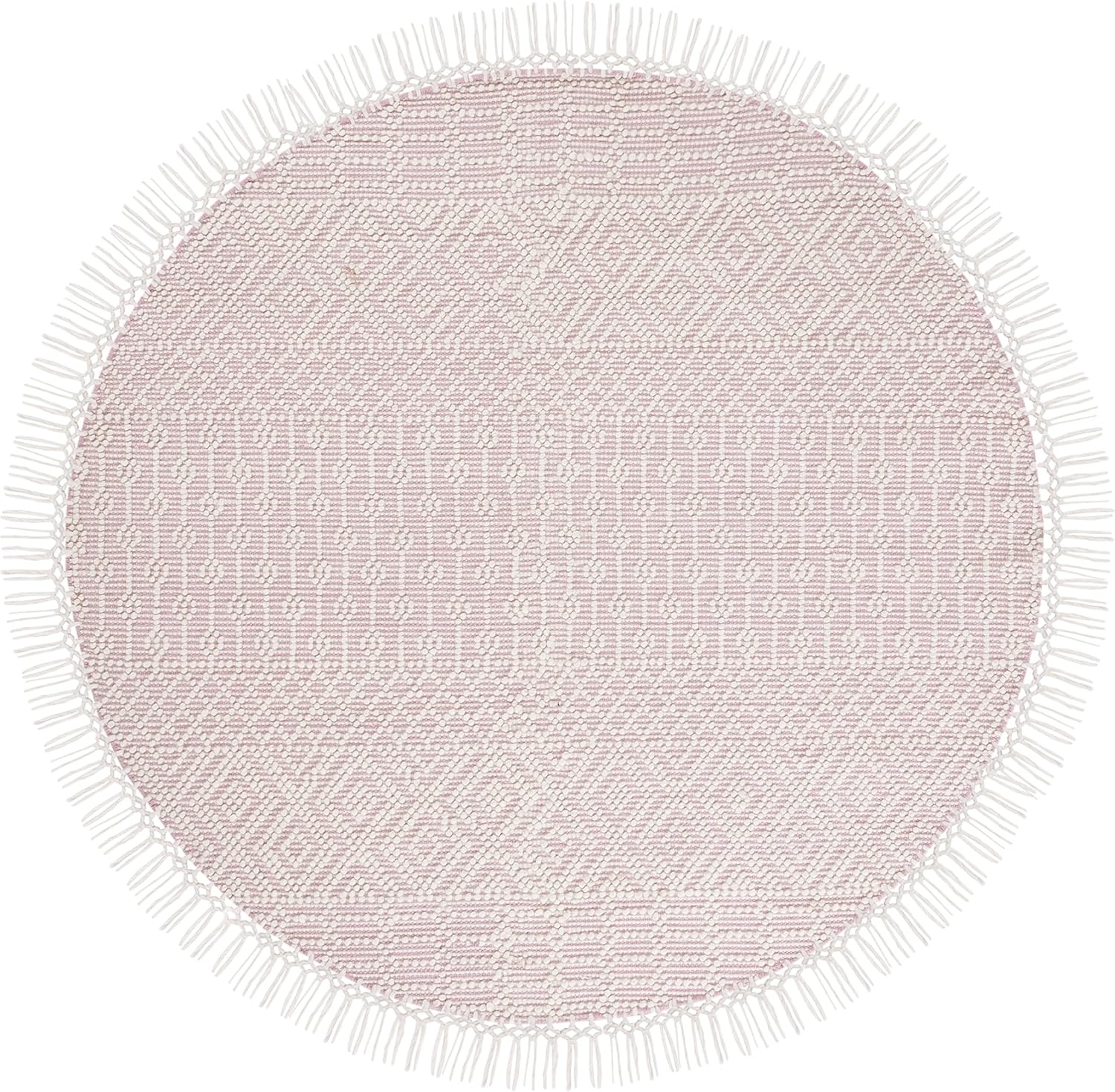 image:imageSAFAVIEH Area Rug 8x10 Natura Collection Large Ivory Handmade Wool Moroccan Boho Fringe Design Ideal for Living Room Bedroom Dining Space NAT852BIvoryPink