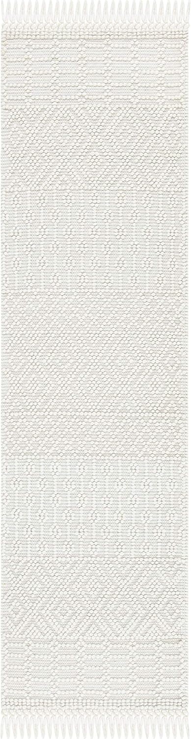 image:imageSAFAVIEH Area Rug 8x10 Natura Collection Large Ivory Handmade Wool Moroccan Boho Fringe Design Ideal for Living Room Bedroom Dining Space NAT852BIvory