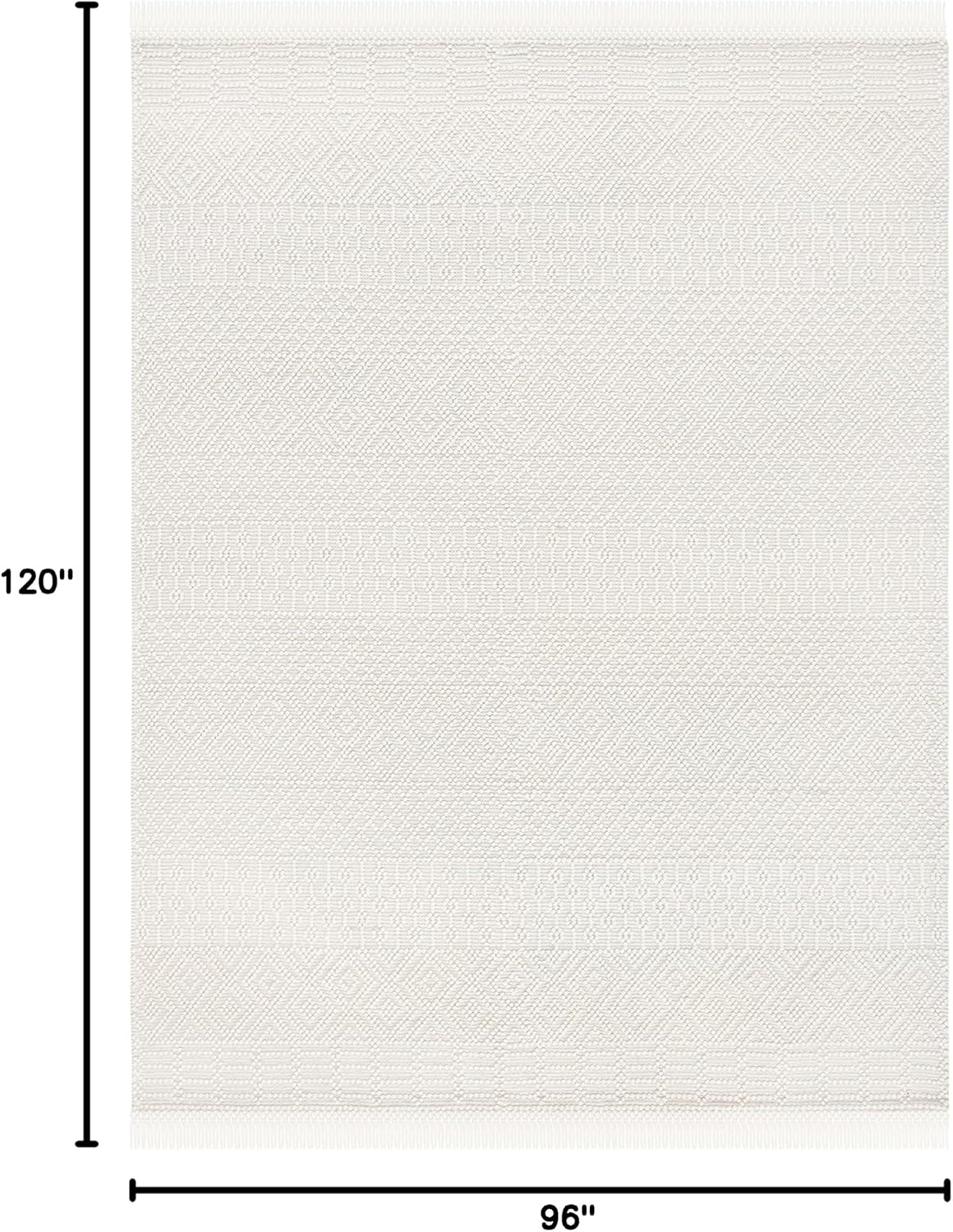 image:imageSAFAVIEH Area Rug 8x10 Natura Collection Large Ivory Handmade Wool Moroccan Boho Fringe Design Ideal for Living Room Bedroom Dining Space NAT852BIvory