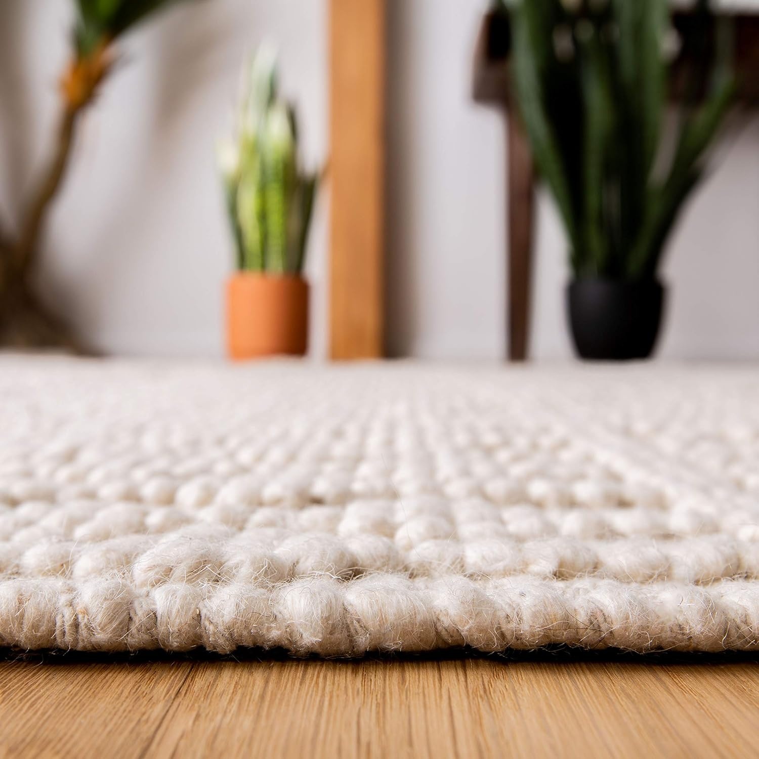 image:imageSAFAVIEH Area Rug 8x10 Natura Collection Large Ivory Handmade Wool Moroccan Boho Fringe Design Ideal for Living Room Bedroom Dining Space NAT852BIvory