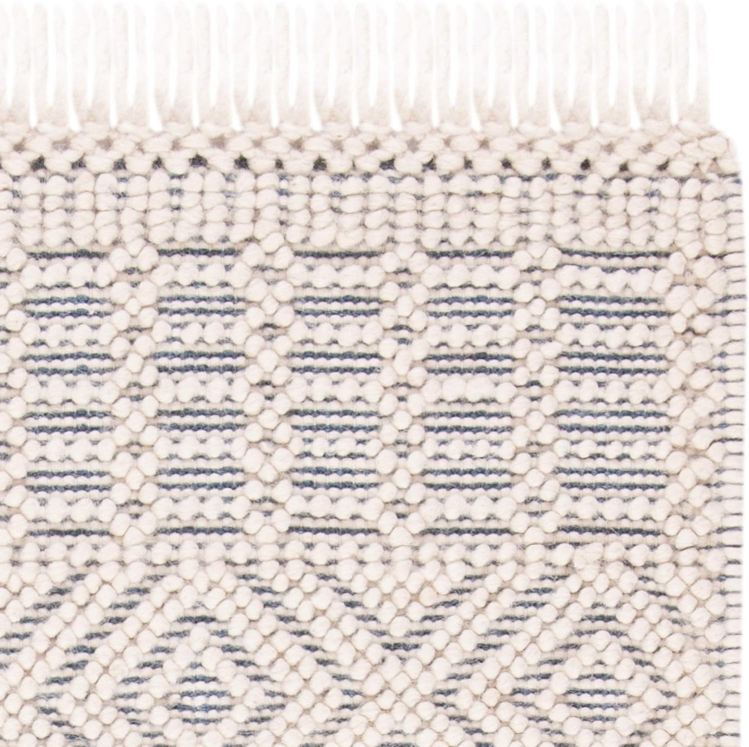 image:imageSAFAVIEH Area Rug 8x10 Natura Collection Large Ivory Handmade Wool Moroccan Boho Fringe Design Ideal for Living Room Bedroom Dining Space NAT852BIvoryGrey