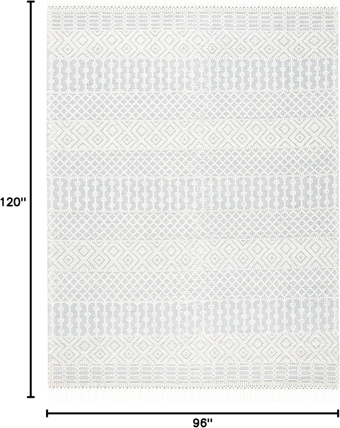 image:imageSAFAVIEH Area Rug 8x10 Natura Collection Large Ivory Handmade Wool Moroccan Boho Fringe Design Ideal for Living Room Bedroom Dining Space NAT852BIvoryGrey