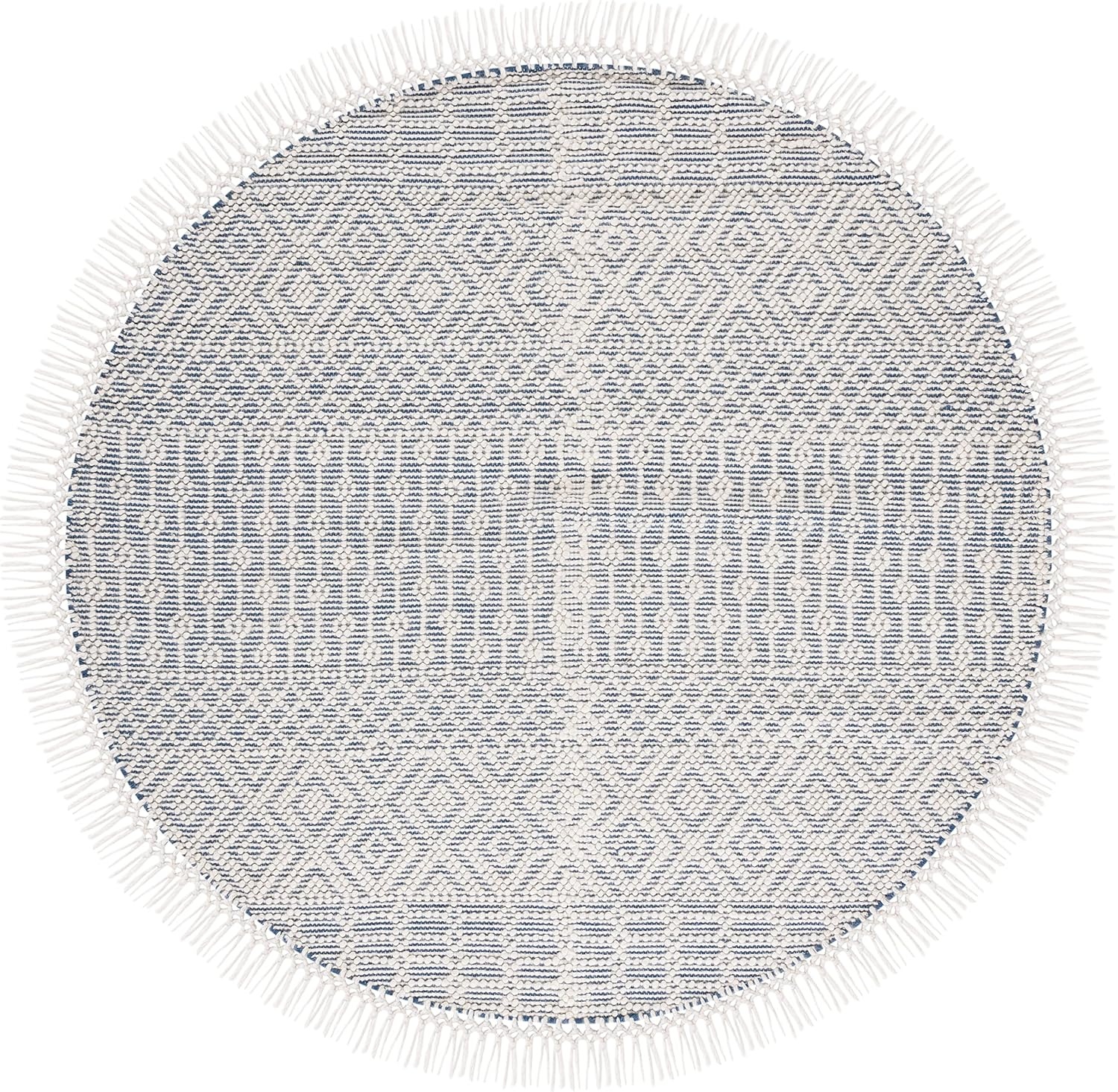image:imageSAFAVIEH Area Rug 8x10 Natura Collection Large Ivory Handmade Wool Moroccan Boho Fringe Design Ideal for Living Room Bedroom Dining Space NAT852BIvoryBlue