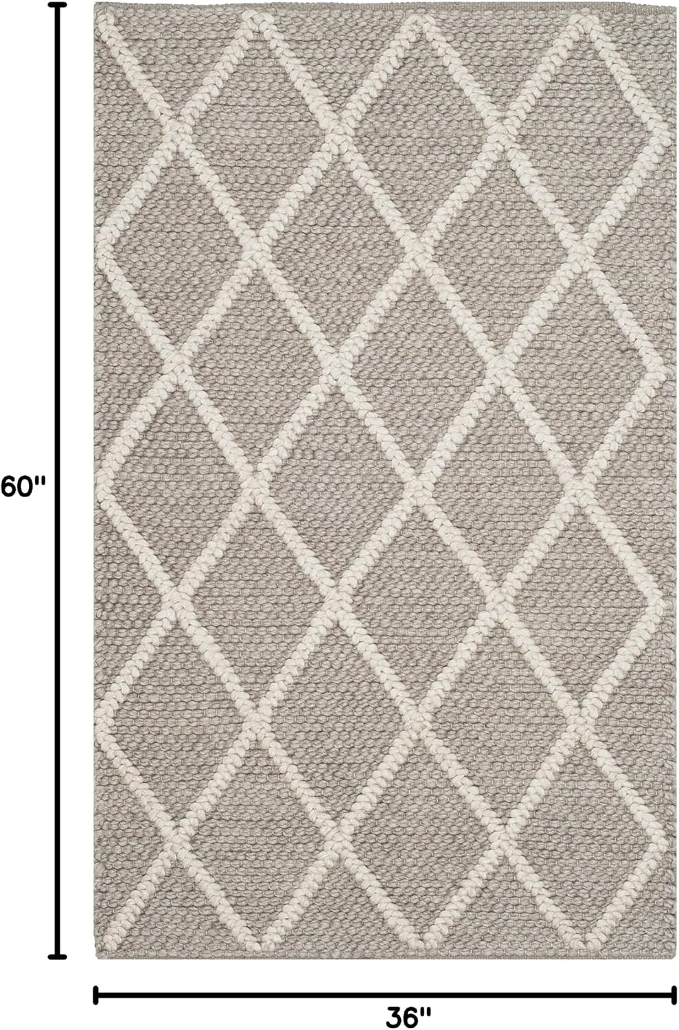 image:imageSAFAVIEH Area Rug 8x10 Natura Collection Large Ivory amp Ivory Handmade Wool amp Viscose Ideal for Living Room Bedroom Dining Space NAT310AGrey