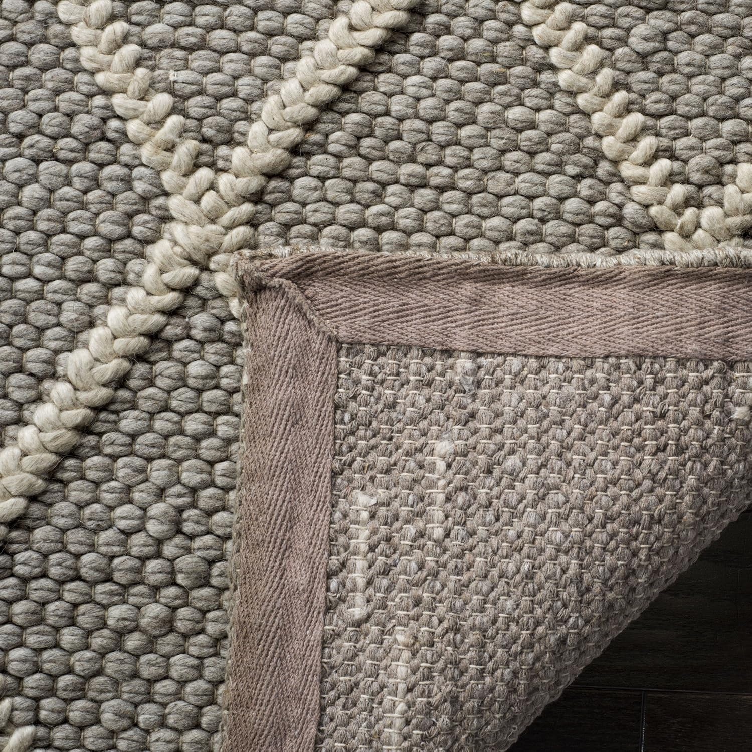 image:imageSAFAVIEH Area Rug 8x10 Natura Collection Large Ivory amp Ivory Handmade Wool amp Viscose Ideal for Living Room Bedroom Dining Space NAT310AGrey