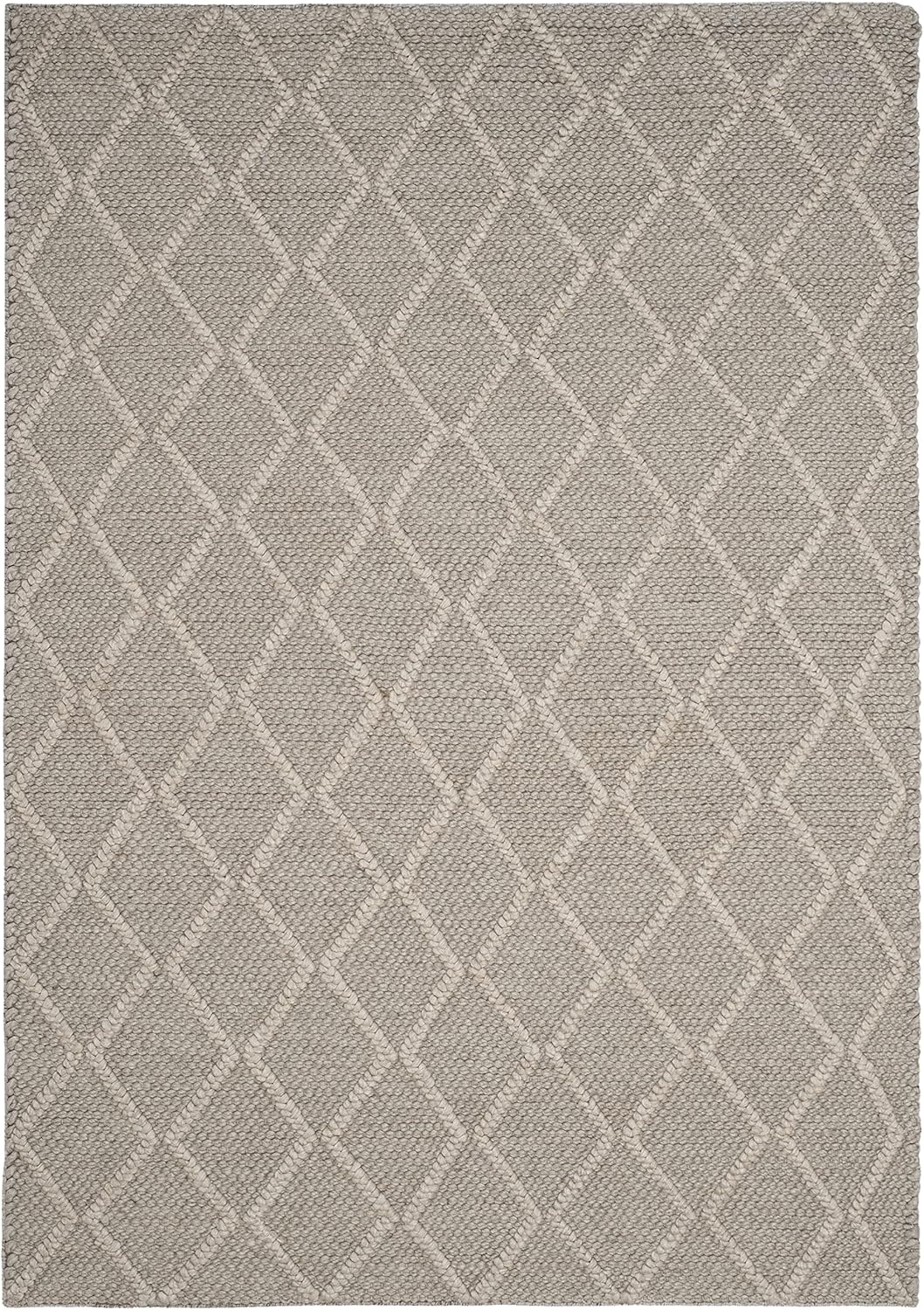 image:imageSAFAVIEH Area Rug 8x10 Natura Collection Large Ivory amp Ivory Handmade Wool amp Viscose Ideal for Living Room Bedroom Dining Space NAT310AGrey