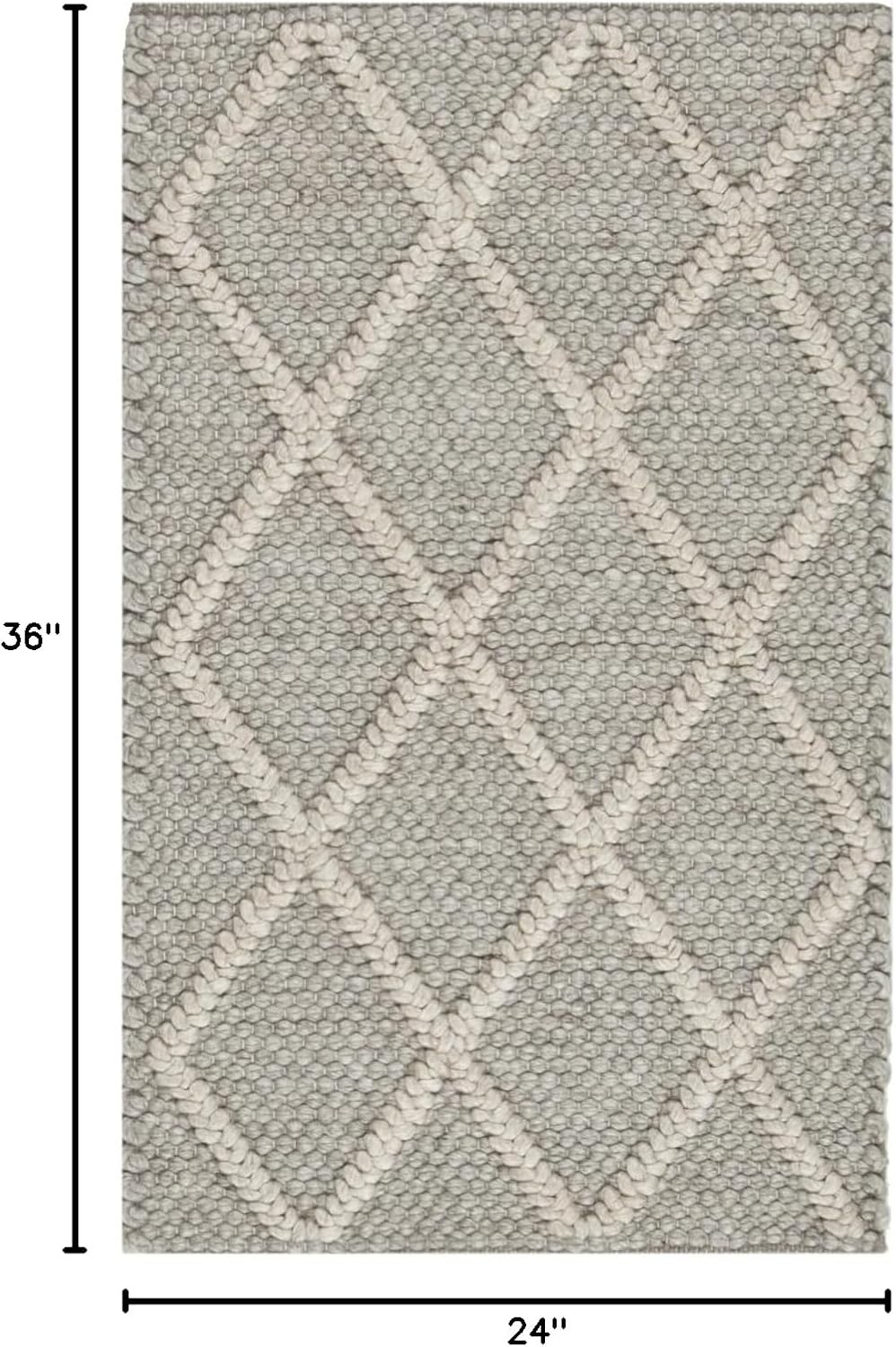 image:imageSAFAVIEH Area Rug 8x10 Natura Collection Large Ivory amp Ivory Handmade Wool amp Viscose Ideal for Living Room Bedroom Dining Space NAT310AGrey