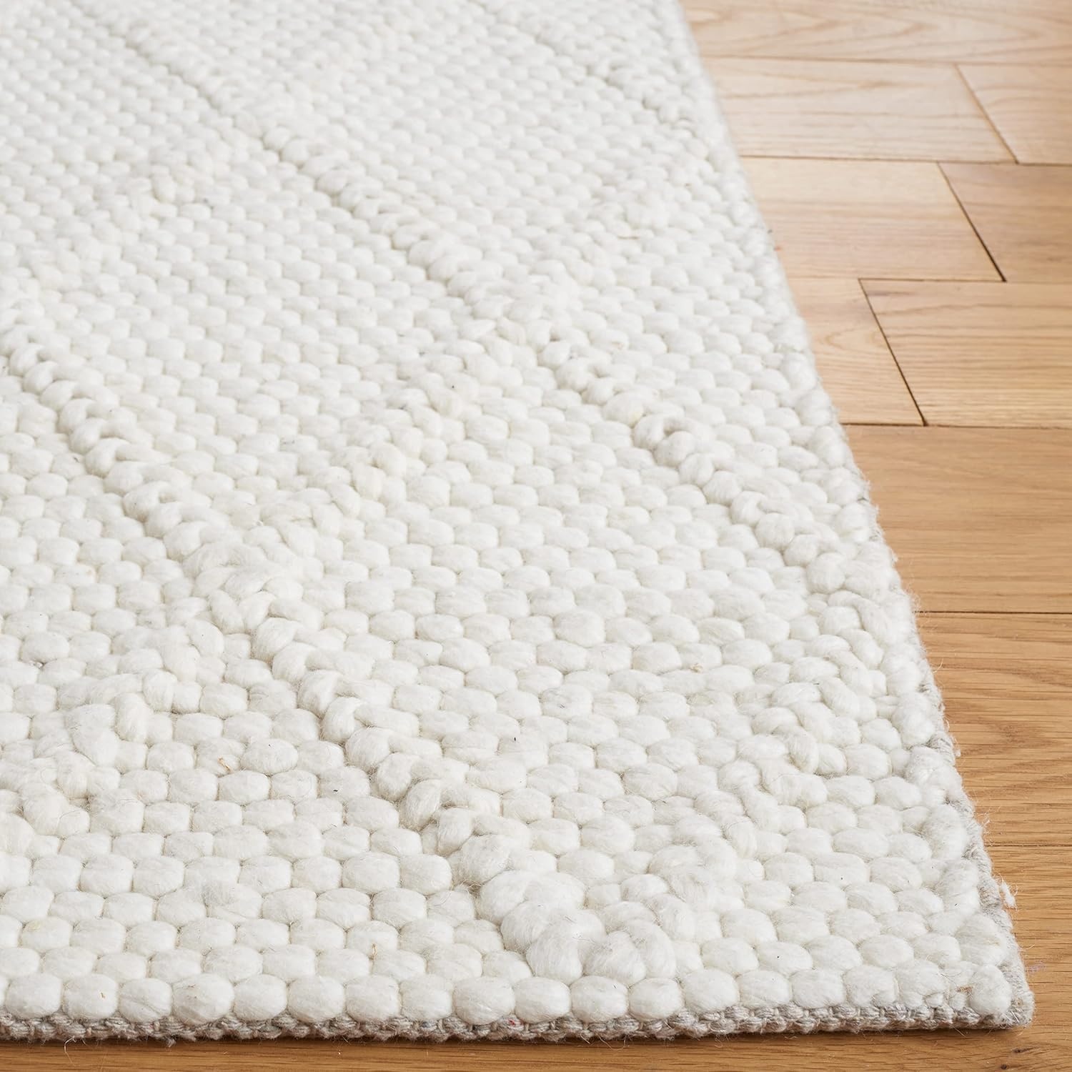 image:imageSAFAVIEH Area Rug 8x10 Natura Collection Large Ivory amp Ivory Handmade Wool amp Viscose Ideal for Living Room Bedroom Dining Space NAT310AIvory