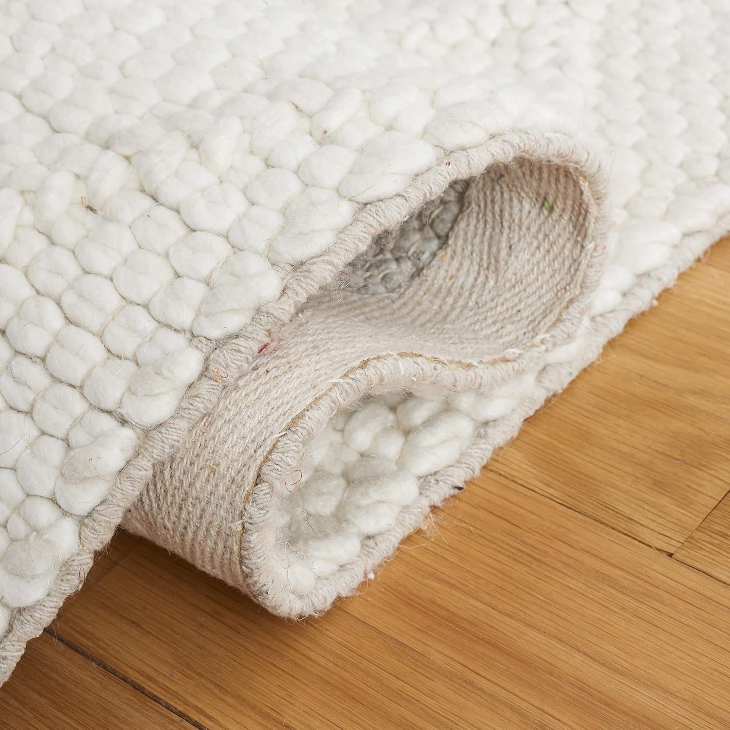 image:imageSAFAVIEH Area Rug 8x10 Natura Collection Large Ivory amp Ivory Handmade Wool amp Viscose Ideal for Living Room Bedroom Dining Space NAT310AIvory