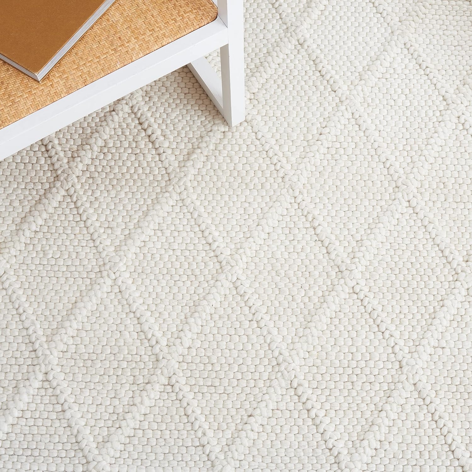 image:imageSAFAVIEH Area Rug 8x10 Natura Collection Large Ivory amp Ivory Handmade Wool amp Viscose Ideal for Living Room Bedroom Dining Space NAT310AIvory