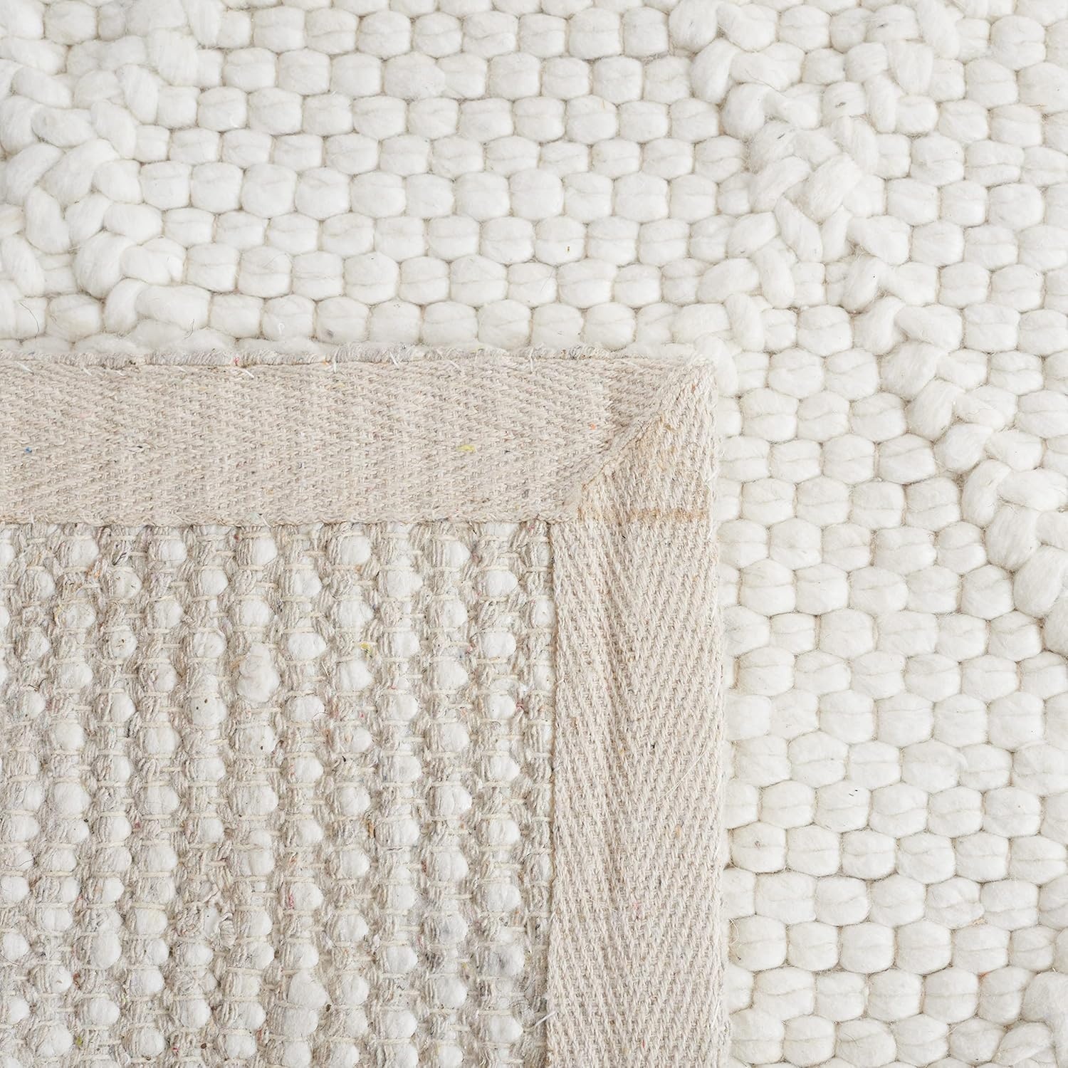 image:imageSAFAVIEH Area Rug 8x10 Natura Collection Large Ivory amp Ivory Handmade Wool amp Viscose Ideal for Living Room Bedroom Dining Space NAT310AIvory