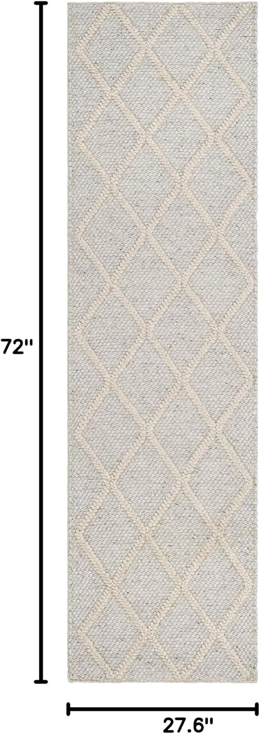 image:imageSAFAVIEH Area Rug 8x10 Natura Collection Large Ivory amp Ivory Handmade Wool amp Viscose Ideal for Living Room Bedroom Dining Space NAT310ASilverIvory