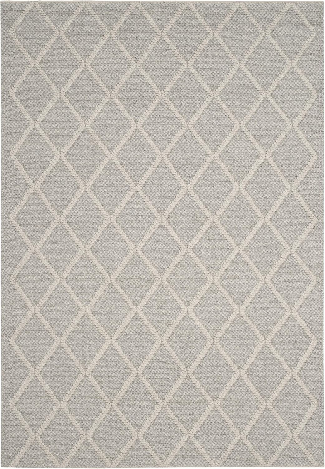 image:imageSAFAVIEH Area Rug 8x10 Natura Collection Large Ivory amp Ivory Handmade Wool amp Viscose Ideal for Living Room Bedroom Dining Space NAT310ASilverIvory