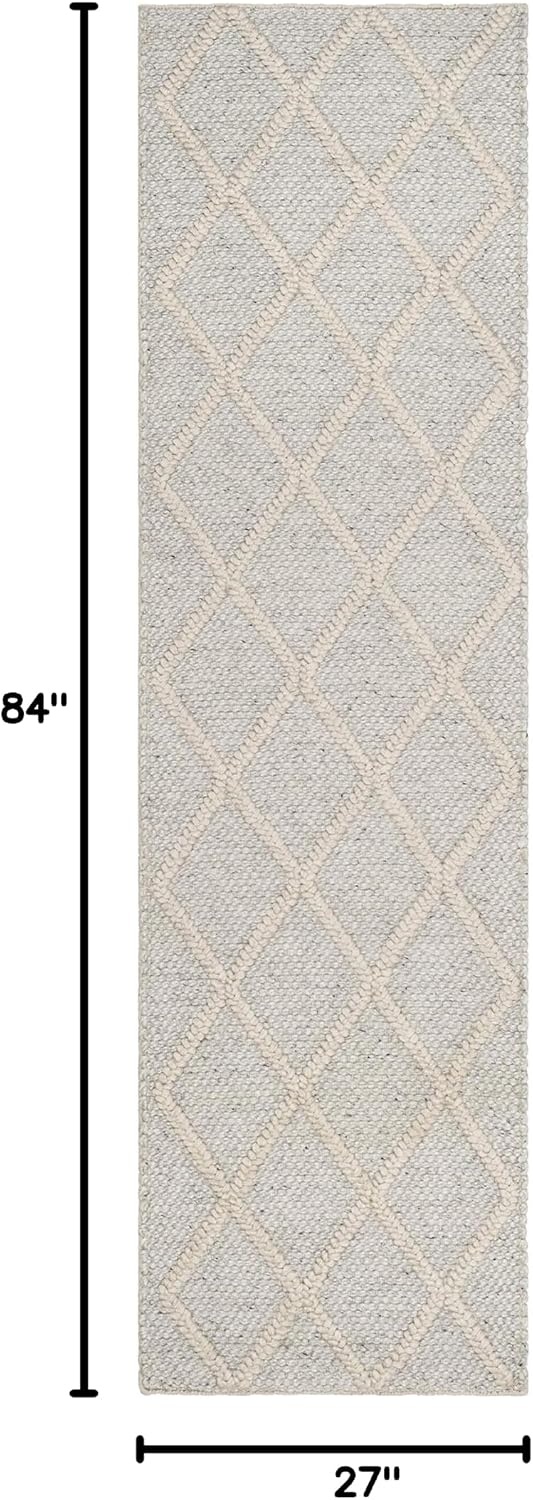 image:imageSAFAVIEH Area Rug 8x10 Natura Collection Large Ivory amp Ivory Handmade Wool amp Viscose Ideal for Living Room Bedroom Dining Space NAT310ASilverIvory