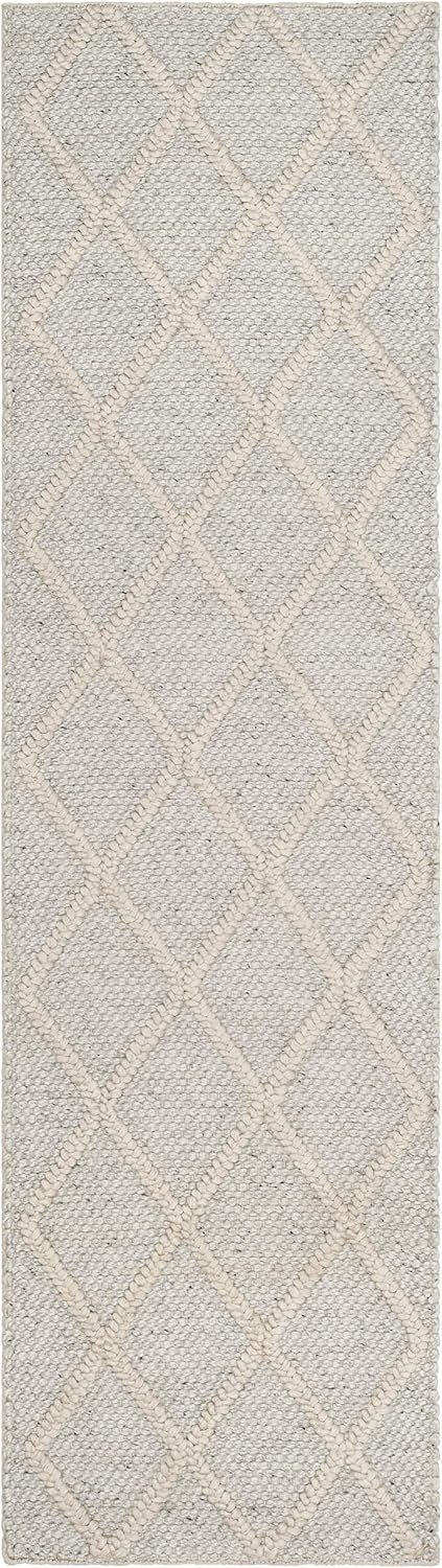 image:imageSAFAVIEH Area Rug 8x10 Natura Collection Large Ivory amp Ivory Handmade Wool amp Viscose Ideal for Living Room Bedroom Dining Space NAT310ASilverIvory