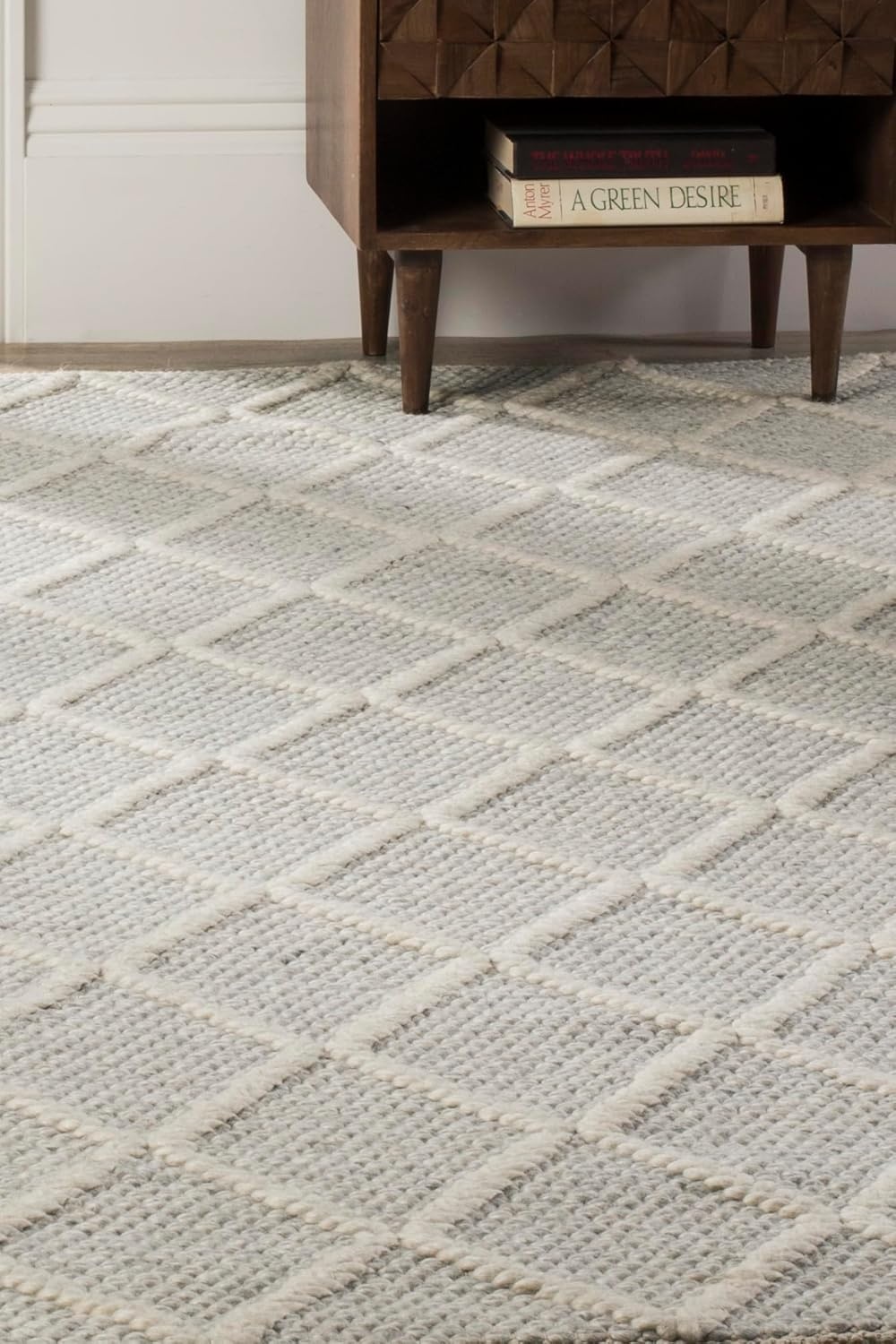 image:imageSAFAVIEH Area Rug 8x10 Natura Collection Large Ivory amp Ivory Handmade Wool amp Viscose Ideal for Living Room Bedroom Dining Space NAT310ASilverIvory