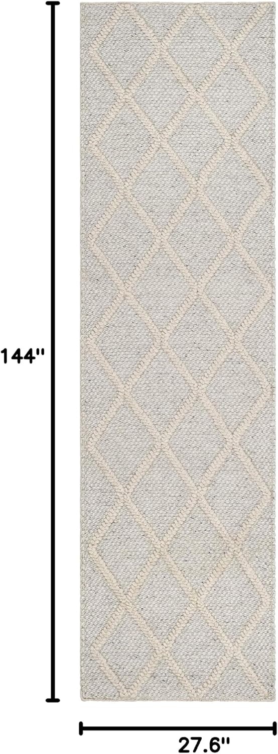 image:imageSAFAVIEH Area Rug 8x10 Natura Collection Large Ivory amp Ivory Handmade Wool amp Viscose Ideal for Living Room Bedroom Dining Space NAT310ASilverIvory