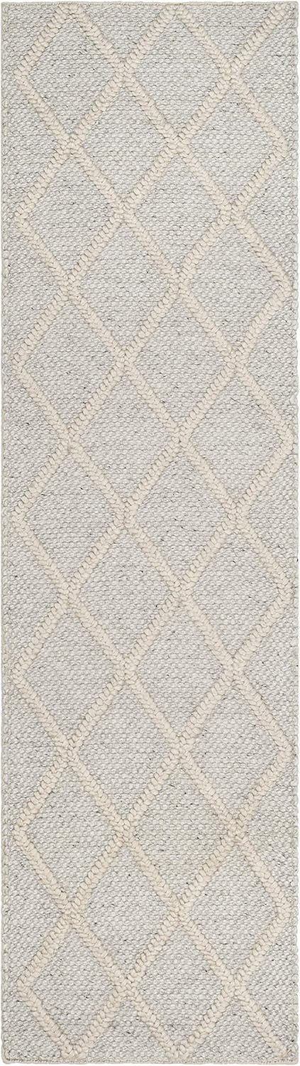 image:imageSAFAVIEH Area Rug 8x10 Natura Collection Large Ivory amp Ivory Handmade Wool amp Viscose Ideal for Living Room Bedroom Dining Space NAT310ASilverIvory