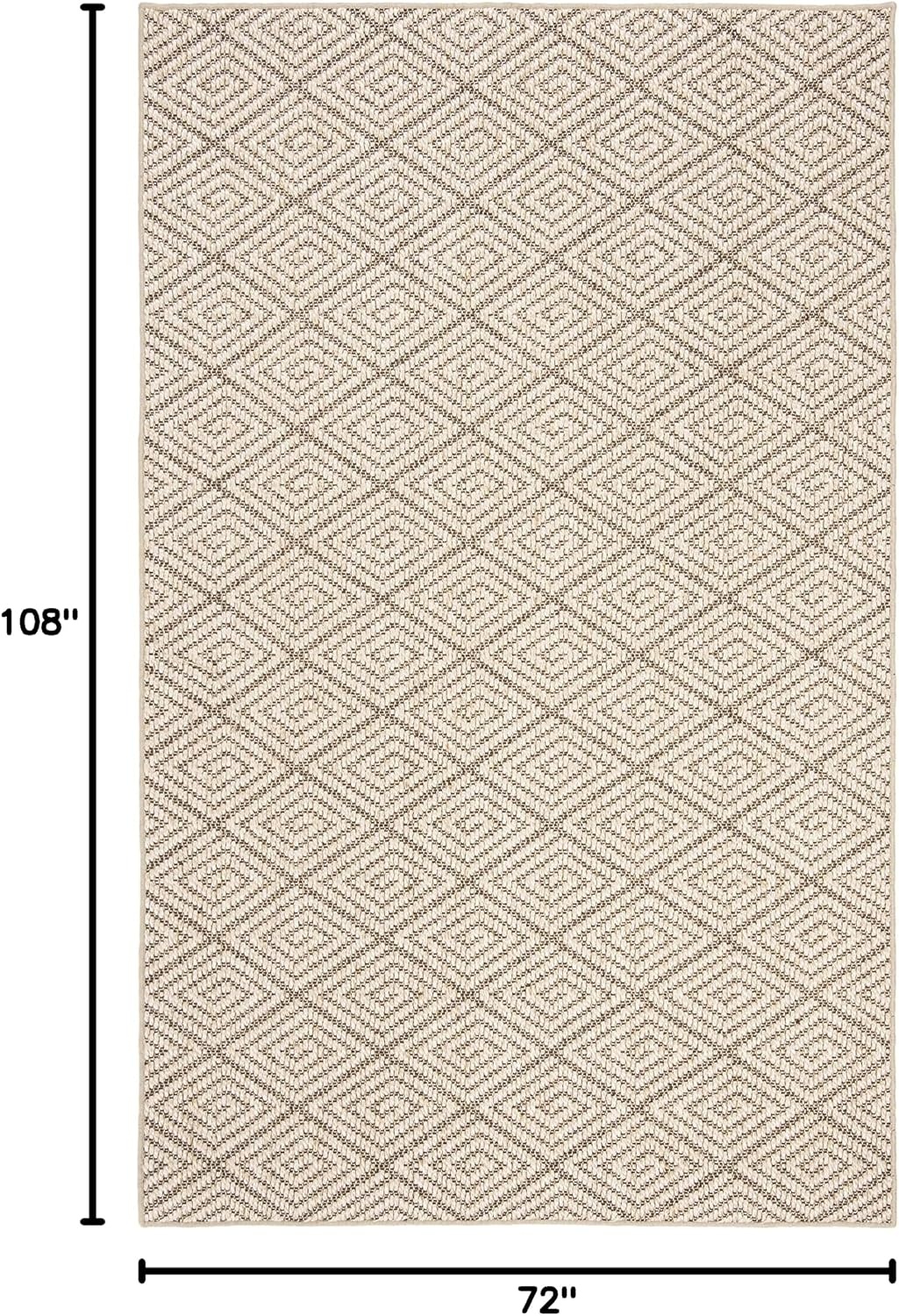image:imageSAFAVIEH Area Rug 8x10 Palm Beach Collection Large Beige amp Beige Sisal Jacquard Weave Ideal for Living Room Bedroom Office Dining Space PAB360ABeigeBrown