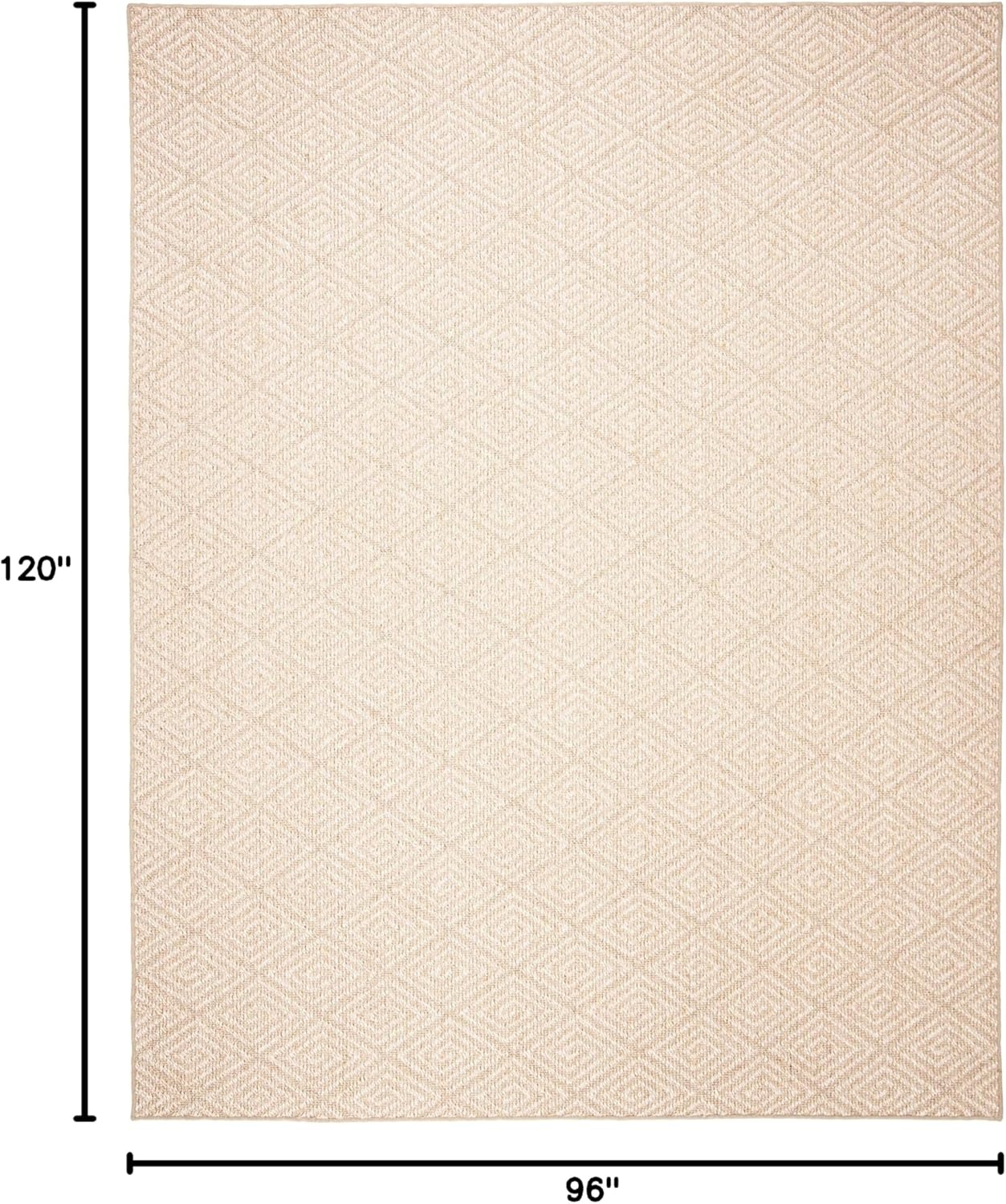 image:imageSAFAVIEH Area Rug 8x10 Palm Beach Collection Large Beige amp Beige Sisal Jacquard Weave Ideal for Living Room Bedroom Office Dining Space PAB360ABeige