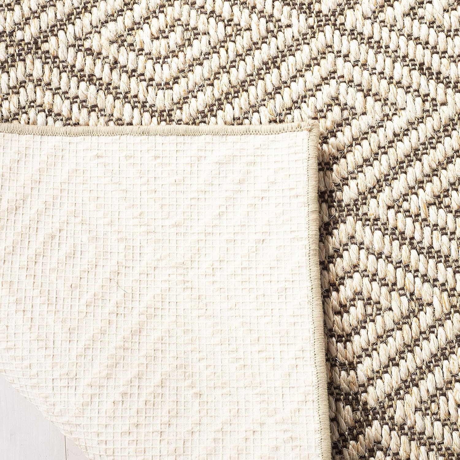 image:imageSAFAVIEH Area Rug 8x10 Palm Beach Collection Large Beige amp Beige Sisal Jacquard Weave Ideal for Living Room Bedroom Office Dining Space PAB360ABeigeBrown