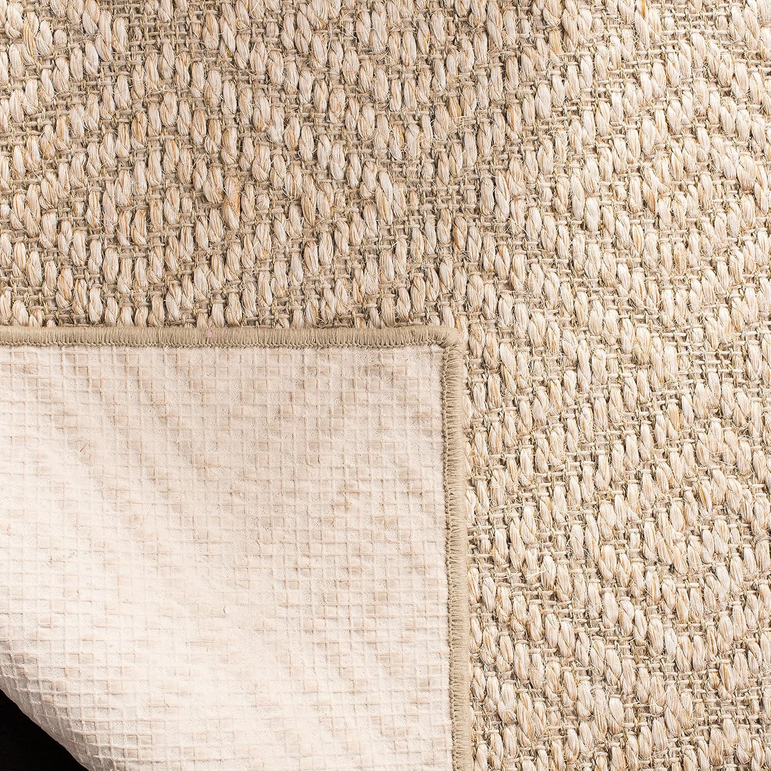image:imageSAFAVIEH Area Rug 8x10 Palm Beach Collection Large Beige amp Beige Sisal Jacquard Weave Ideal for Living Room Bedroom Office Dining Space PAB360ABeige