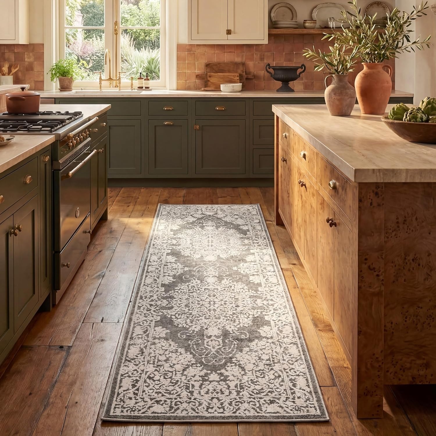 image:imageSAFAVIEH Area Rug 8x10 Reflection Collection Large Cream amp Ivory NonShedding amp Easy Cleaning Ideal for Living Room Bedroom Dining Space RFT664DDark GreyCream