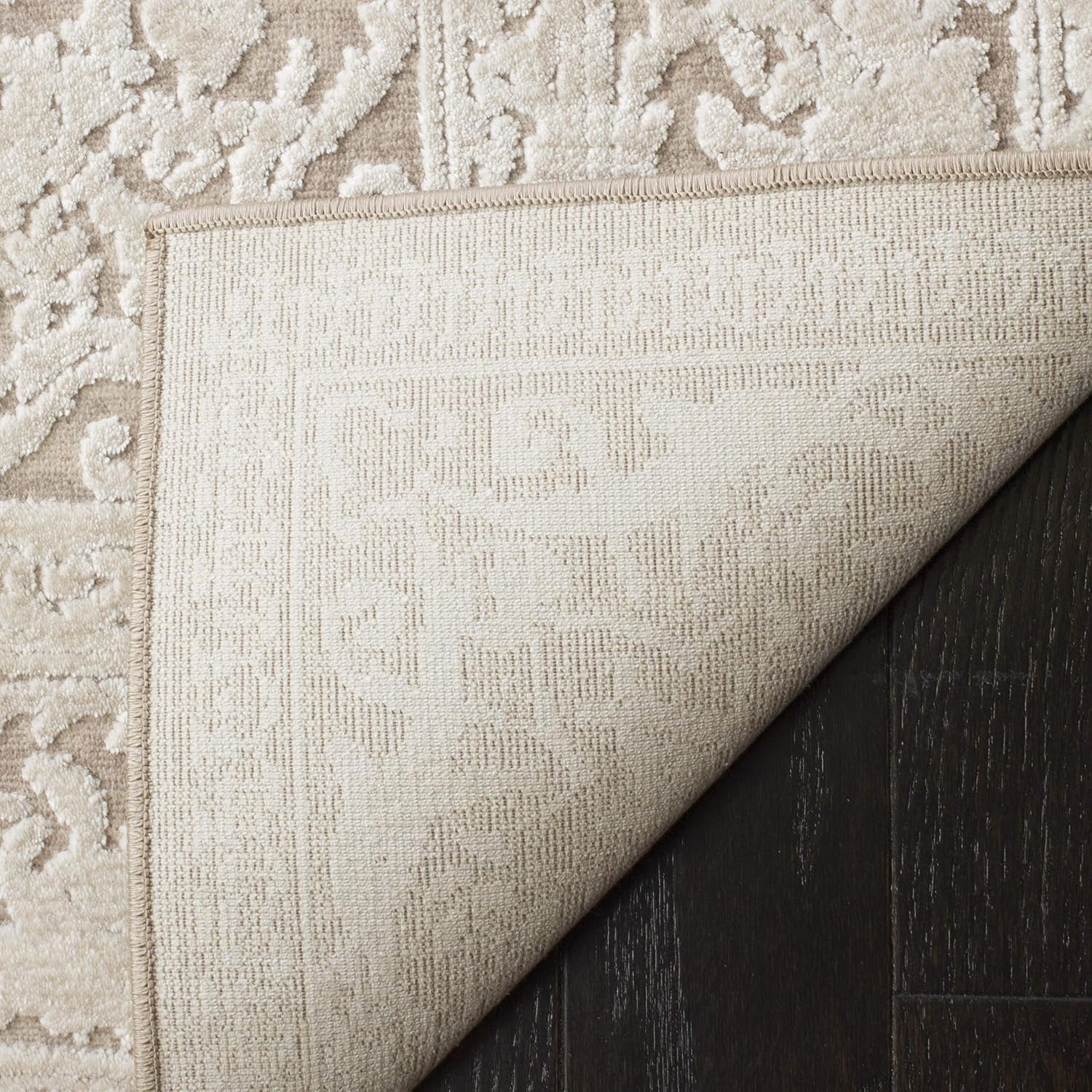 image:imageSAFAVIEH Area Rug 8x10 Reflection Collection Large Cream amp Ivory NonShedding amp Easy Cleaning Ideal for Living Room Bedroom Dining Space RFT664DBeigeCream