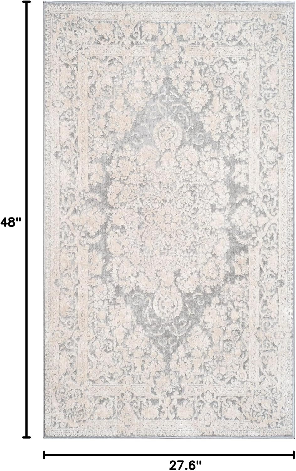 image:imageSAFAVIEH Area Rug 8x10 Reflection Collection Large Cream amp Ivory NonShedding amp Easy Cleaning Ideal for Living Room Bedroom Dining Space RFT664DLight GreyCream