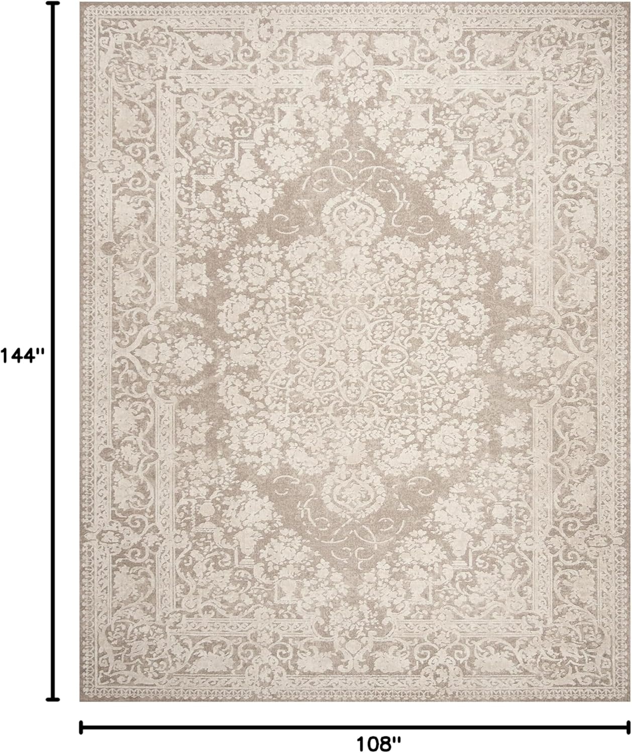 image:imageSAFAVIEH Area Rug 8x10 Reflection Collection Large Cream amp Ivory NonShedding amp Easy Cleaning Ideal for Living Room Bedroom Dining Space RFT664DBeigeCream